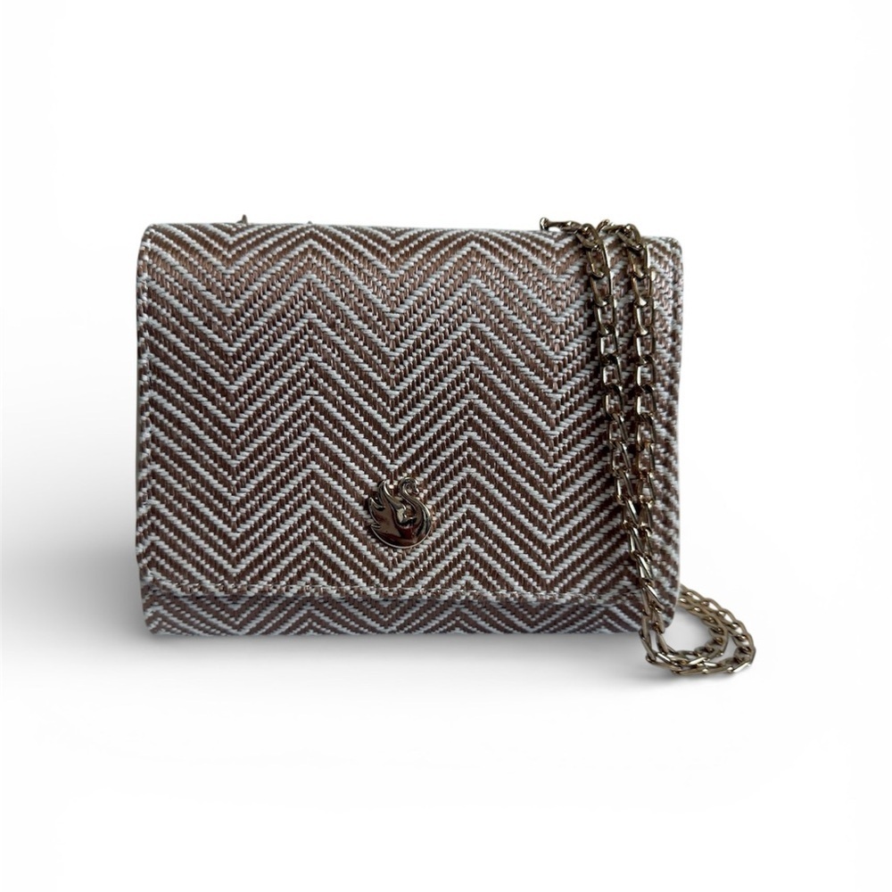 Gloria Vanderbilt Chevron Weave Crossbody Bag with Gold Chain